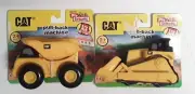 2 New Toy CAT Caterpillar Bulldozer & dump Truck Vehicle Pull Back & Go Machines