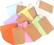 Gadpiparty 7Sets DIY Blank Flash Cards Notepad with Binder Rings Student Word Cards for School Office Home Travel Lightweight Design