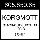 IKEA KORGMOTT Black-out Curtains 1 Pair 605.850.65