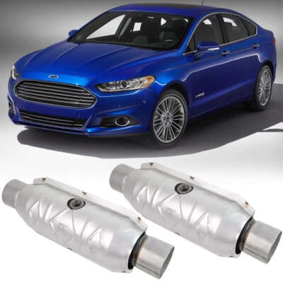 2*2.5" Inlet/Outlet Catalytic Converter w/Heat Shield For Ford Fusion S SE 2.5L