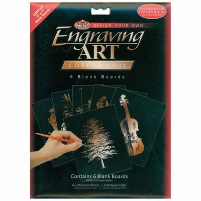 Royal & Langnickel(R) Foil Engraving Blank Board 5"X7" 6/Pk-Copper - BEF57-COPF