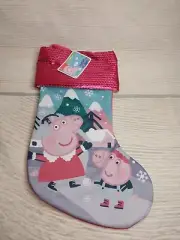 New! "Peppa Pig" Christmas Stocking Cartoon Novelty Kid Winter Holiday Sequin