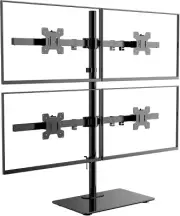 Quad Monitor Stand, Height Adjustable Free-Standing Monitor Desk Mount, fits