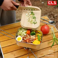 在飛比找松果購物優惠-質感不鏽鋼竹木便當盒 健康簡約野餐盒 (8.3折)