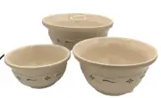 Set of 3 Longaberger Woven Traditions Classic Blue Nesting Mixing Bowls 10,8,6.5