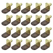 Shelf Support Pegs, 25pcs 6mm L-Shaped Shelf Pin with Rubber Sleeve, Gold Tone