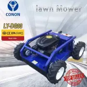 Hybrid gasoline electric start lawn mower remote controlled 7HP four wheels weed