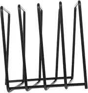 1Pc Vinyl Record Rack Iron Hollow Book Magazine Files Holder Modern Desktop Organizer for Home Office Classroom Keeps Albums Books Tidy Prevents Scratches Stylish Decor