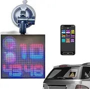 Car Pixel Display, Led Car Sign 64 * 64, Window Expression Screen, App Control, DIY Video, DIY Picture, Adjustable Brightness, Timing Function, Clock Mode, Music Rhythm Mode, for Car, Home