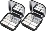 Black Serving Tray Fillable Lipstick Box 2pcs Empty Makeup with Mirror Compact Eyeshadow Palettes for Eyeshadow Lipstick Blush 8 Grids Eyeshadow Pallets Travel Valet Tray