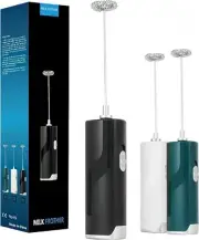 Milk Frother Handheld, Turimon Battery Operated Electric Coffee Black