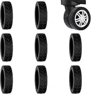 [EOYVAIL] Suitcases & Trolleys, 8 Pieces Black Suitcase Replacement Wheel Rubber Cover Trolley Suitcase Protective Cover Accessories Travel Suitcase Quiet Wheel Cover Universal Wheel Rubber Ring