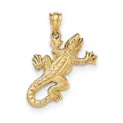 14k Yellow Gold Polished Lizard Pendant