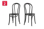 Set of 2 Matt Blatt Bentwood Chairs (Black Birch/Board Seat)