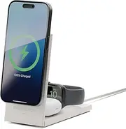 Native Union Rise 3-in-1 Magnetic Wireless Charger – Qi2 Certified & MagSafe – 15W Fast-Charging Foldable Charging Stand for iPhone 16/15/14/13 with Charging for AirPods(Pro) & Apple Watch (Sandstone)