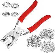 50 Sets Snap Fasteners Kit, Heavy Duty Snap Fastener Tool Set with Plier, 9.5 mm Eyelet Press Studs Kit Metal Buttons Sewing Accessories for Home DIY Couture