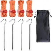 TRIWONDER Tent Stakes Heavy Duty Metal Ground Pegs Camping Stake Tarp Anchors Tent Spikes Aluminum Outdoor Sand Garden Camping Accessories for Beach
