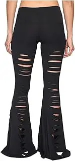 [teeki] Jimi Laser Cut Black Bell Bottoms Pant for Women