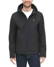 TOMMY HILFIGER - Men's Hooded Soft Shell Jacket: Black Size M
