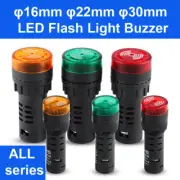 16 22 30mm LED Flash Light Buzzer Active Beep Indicator DC12V 24V AC110V AC220V