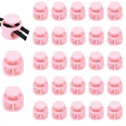25 Pcs Plastic Spring Cord Lock, Double Hole Toggle Round Stopper, Bright Pink