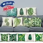 Tropical 18" Green Throw Leaves Banana Sofa Pillow Case AU Linen Cushion Cover