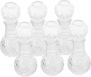 Mobestech 6 Pcs Clear Glass Wine Decanter Unique Wine Aerator Carafe with Stopper for Home Bar Parties for Enhanced Aroma and Freshness
