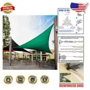 Triangle Green Shade Sail - 95% UV Protection with Robust Installation Design