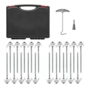 20 x Screw Stakes 20cm & Suitcase Adapter Heringzieher Ground Spike Tent