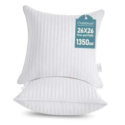 26 x 26 Euro Pillow Inserts, Firm and Fluffy Decorative Square Pillows for