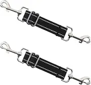 UFURMATE Dog Collar Clips, Adjustable Double Sided Collar Clasp, Leash Connector, Quick Release, 360 Degree Rotating Clips for Dog Walking, Camping, Hiking, Black, 2
