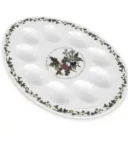 NEW Spode Portmeirion The Holly and The Ivy DEVILED EGG PLATE - EGGS Holder NIB