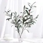 Silk Cloth Floral Materials Artificial Olive Leaf Olive Branch Green Plant