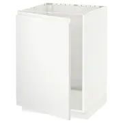 METOD base cabinet for sink, white/Voxtorp matt white, 60x60x80 cm