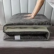 Japanese Floor Futon Mattress, Foldable Portable Roll Up Guest Bed Sleeping Mat Student Dormitory, Travel Essentials(E,90 * 200cm)