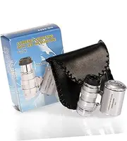60x Microscope with Led Light Hand Microscope Pocket Microscope for Adults Microscope Magnifier Kids Portable Microscope Microscopes for Adults Jewelry Loupes Child Aldult Currency