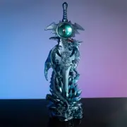 Ice Dragon on Sword Figurine - A Stunning and Mythical Ornament