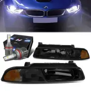 SMOKED AMBER CORNER HEADLIGHT LAMP+FAN LED HID KIT FOR 95-00 CHRYSLER CIRRUS (for: Chrysler)