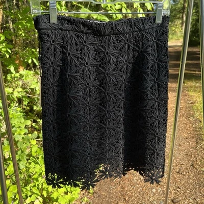 NWT Oliver Made in Valentino black lace pencil mini skirt 44