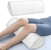 Swaycy Knee Pillow, Knee Pillow for Back Sleeping, Leg Pillow for Side Sleeping, Memory Foam Bolster Pillow for Back, Knee and Hip Pain, Portable & Breathable Removable Cover, White