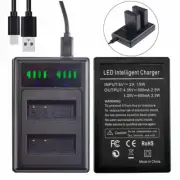 USB Dual Battery Charger for Panasonic DMW-BLG10 DMW-BLE9 Lumix GX9 GX7 GF10 GF6