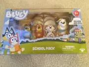 Bluey School Pack 4-pack of 3" Figures: Bluey Rusty Chloe Calypso - BRAND NEW