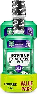 Listerine Total Care Teeth Defence Antibacterial Mouthwash Value Pack 1.5L|Kills Germs|Freshens Breath|Strengthens Teeth|Fights Plaque|Protects healthy gums|Helps prevent cavities