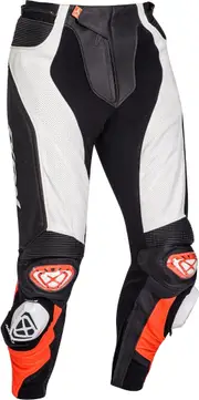 Ixon Vendetta Evo Motorcycle Leather Pants, black-white-red, Size 2XL for Men Black White Red