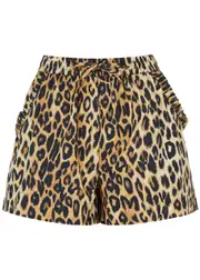 Damson Madder Leopard-print Cotton Shorts - 16 (UK16 / XL) 16 (UK16 / XL)