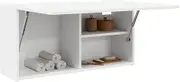 Floating Wall Mounted Bathroom Cabinet, White Engineered Wood Storage Organizer, Modern Design for Bath, 80x25x40 cm
