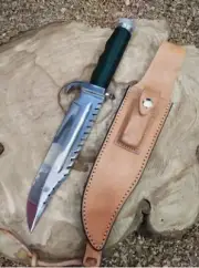 D2 Steel Hollow Handle Bowie Custom Handmade Bowie Fixed Blade Knife Camping Kni