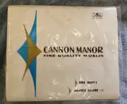 NOS Vintage Cannon Manor Muslin Cotton Double Flat Sheet White NEW NOS