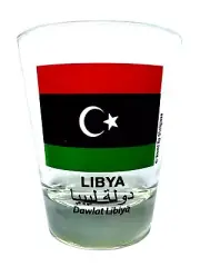 LIBYA FLAG SHOT GLASS SHOTGLASS