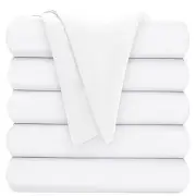 King Flat Sheets White – Pack of 6 Top Sheets for Bed – Soft Brushed
